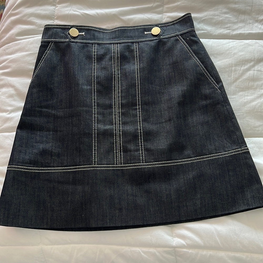 Karen Millen black denim mini skirt size 8